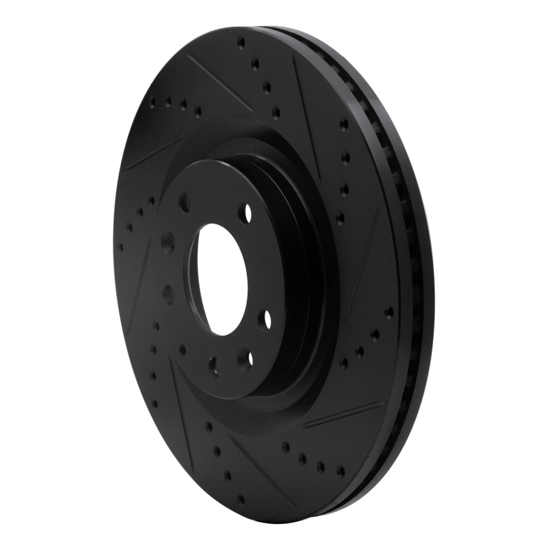 Mazda CX-9 Brake Rotor (1) - Front Right - R1 Concepts - Drilled & Slotted - Black - `07-`15